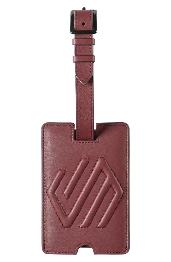 Johnston & Murphy Richmond Leather Luggage Tag In Burgundy