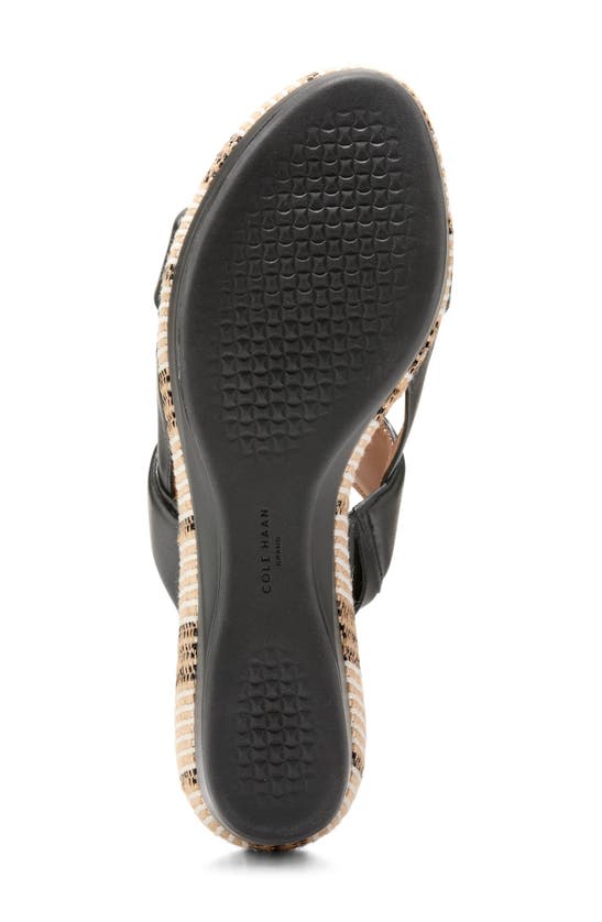 Shop Cole Haan Aislin Slingback Platform Wedge Sandal In Black Leather