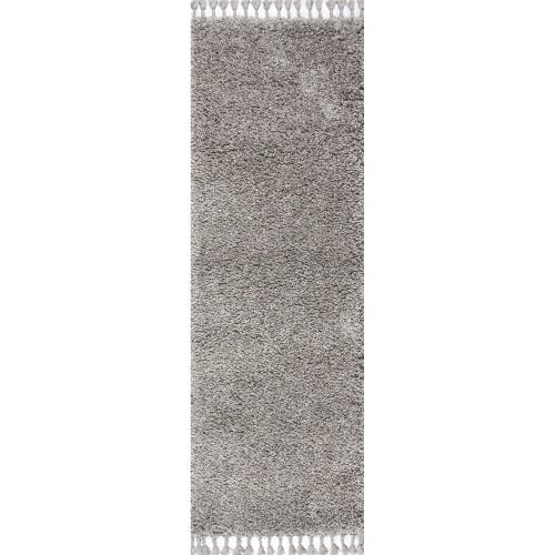 Jonathan Y Mercer Shag Plush Tassel Area Rug In Gray