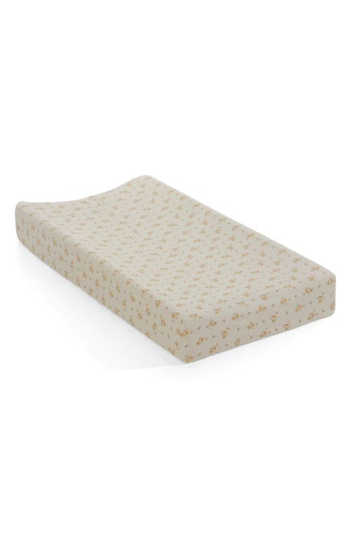 Oilo Print Organic Cotton Changing Pad Cover in Eggshell/Floral at Nordstrom