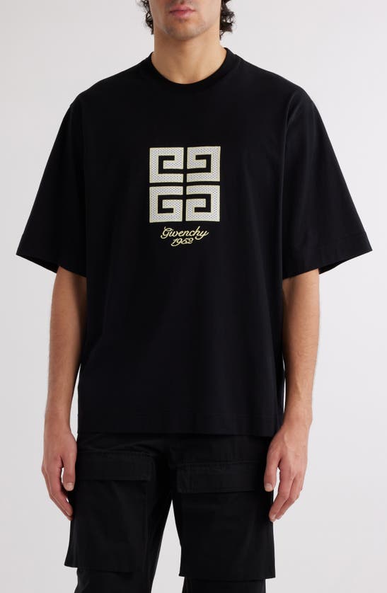 Shop Givenchy New Studio Fit Oversize Logo Graphic T-shirt In Black