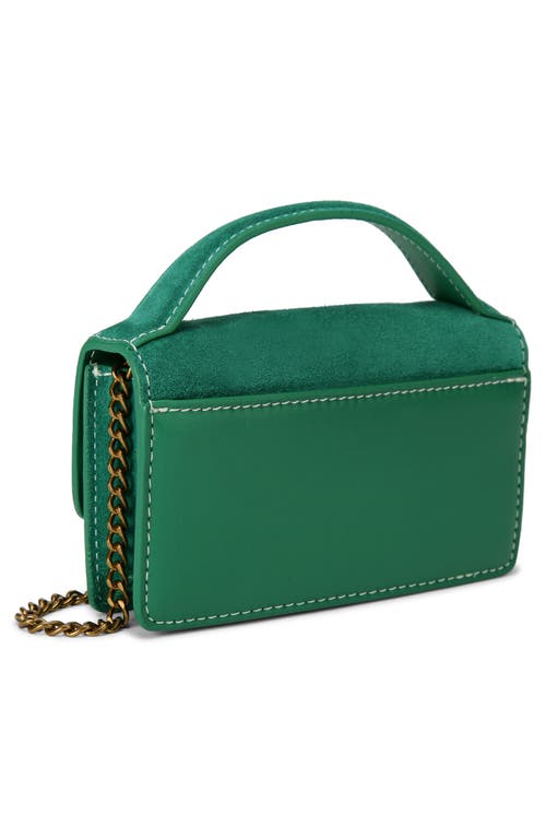 Shop Kurt Geiger London Extra Small Suede Top Handle Bag In Green