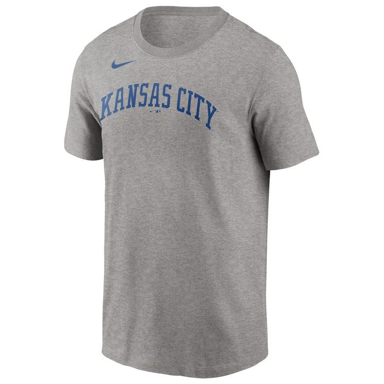 Men's Nike Salvador Perez Gray Kansas City Royals Name & Number T-Shirt