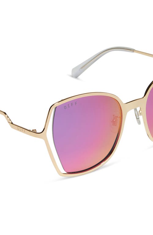 DIFF DIFF DONNA III 53MM MIRRORED SQUARE SUNGLASSES 