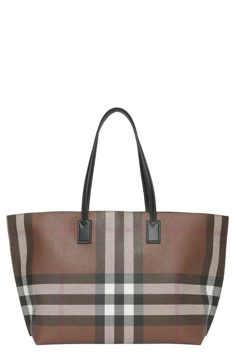 Shop Burberry Medium Freya Two-Tone Canvas & Leather Tote