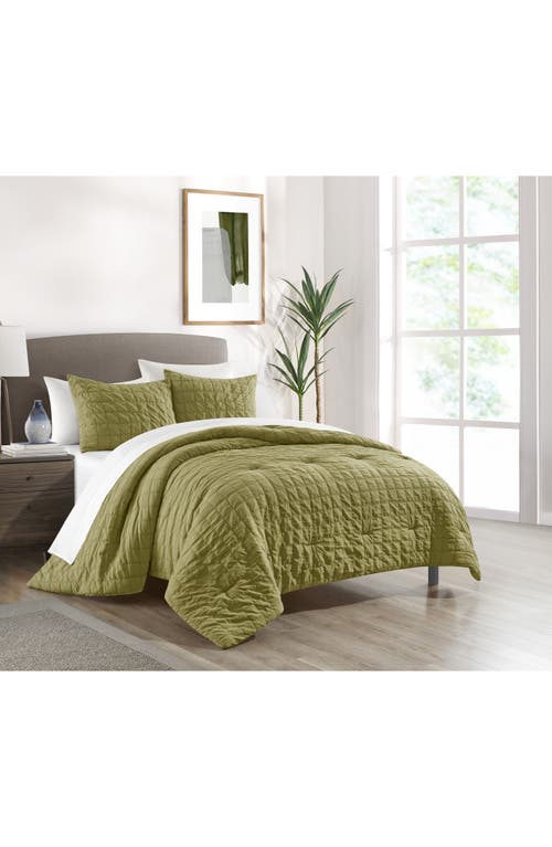Shop Chic Jessa Washed Garment Dyed 5-piece Comforter Set In Green