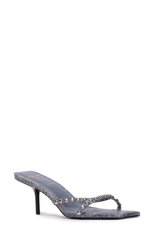 Leo Slide Sandal in Denim Blue Studs