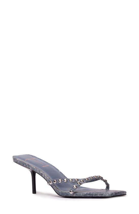 Shop Black Suede Studio Leo Slide Sandal In Denim Blue Studs