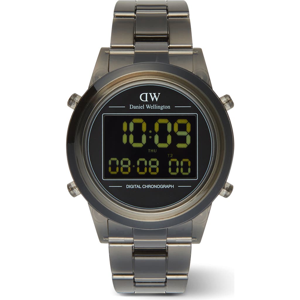 Daniel Wellington Retro Digital Bracelet Watch, 42mm<br /> in Transparent Dark Grey