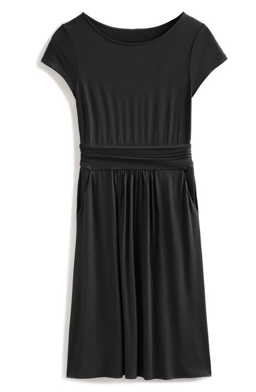 Amelie Print Jersey Dress in Dark Black