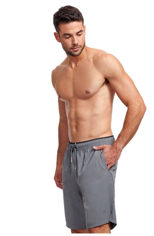 Shop Gottex Men Beach Vibe 9" Swim Shorts In Grey Black
