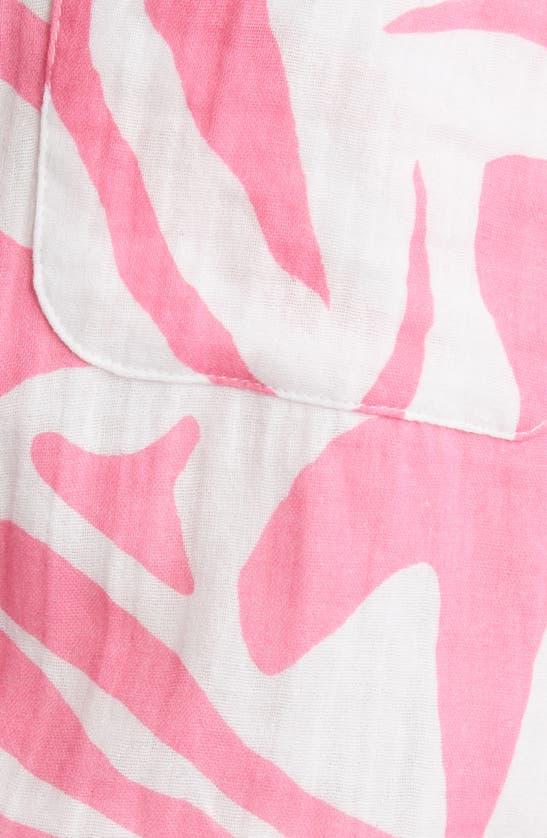 Shop Rails Ellis Tiger Stripe Cotton Gauze Button-up Shirt In Pink Tiger