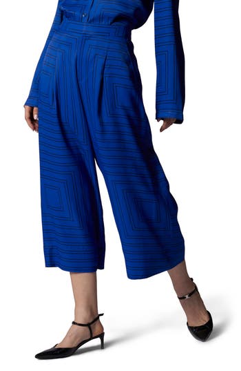 Equipment Thoras Crop Wide Leg Trousers In Blue