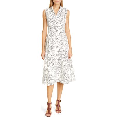 Adam Lippes Paisley Silk Jacquard Fit & Flare Dress, Ivory