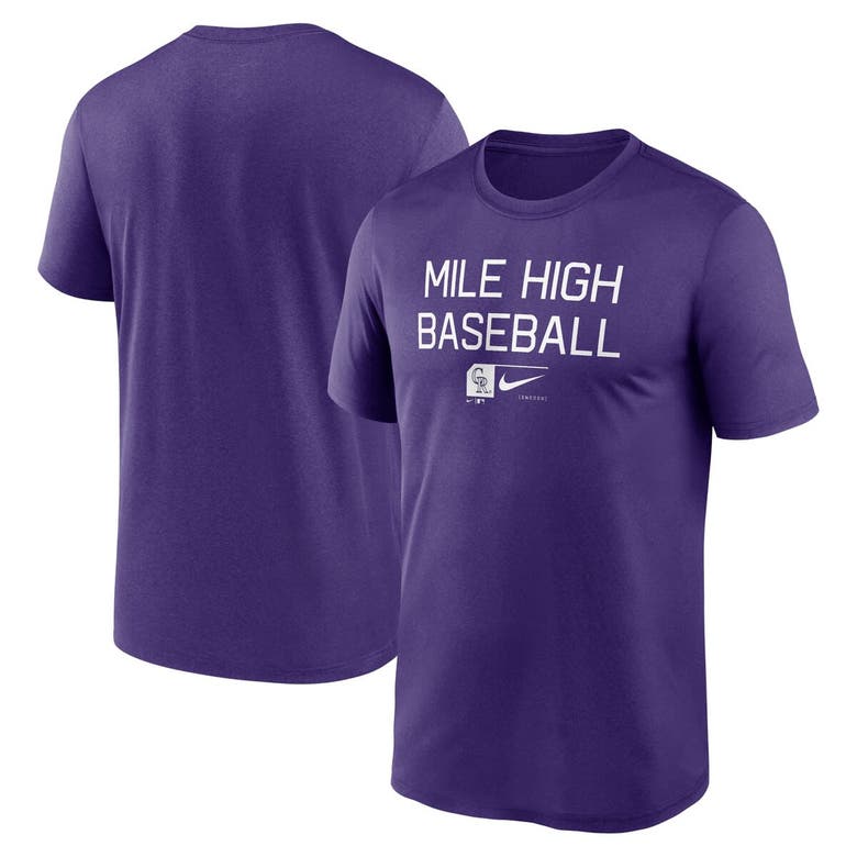 Shop Nike Purple Colorado Rockies Baseball Phrase Legend Performance T-shirt