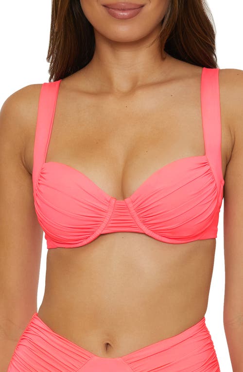 Shop Becca Color Code Underwire Bikini Top In Coral Reef