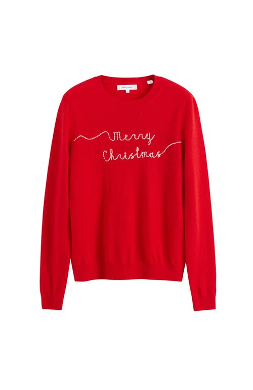 Chinti & Parker Merry Christmas Wool And Cashmere-blend Jumper In Red
