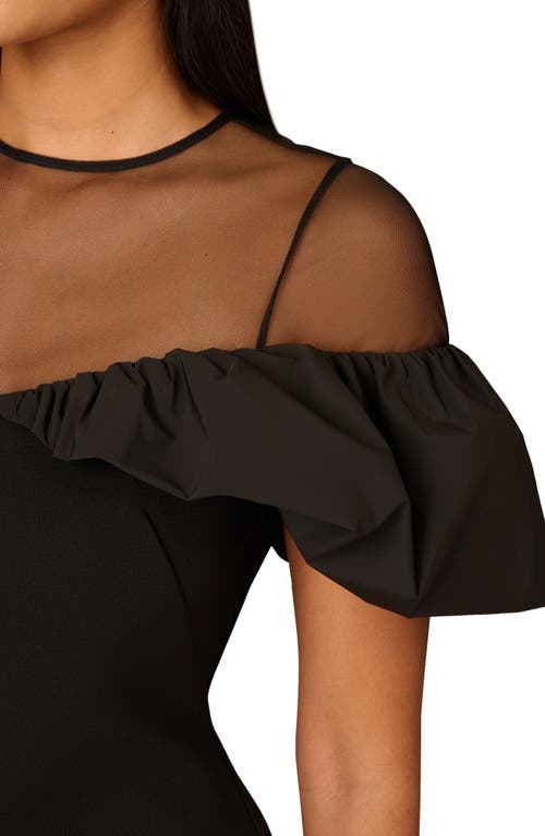 Shop Aidan Mattox By Adrianna Papell Stretch Taffeta Cocktail Dress In Black