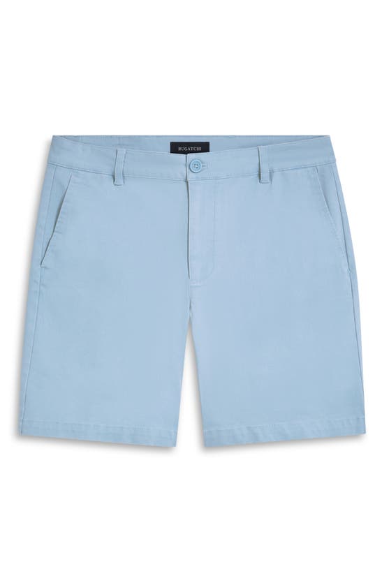 Shop Bugatchi Theo Flat Front Stretch Chino Shorts In Air Blue