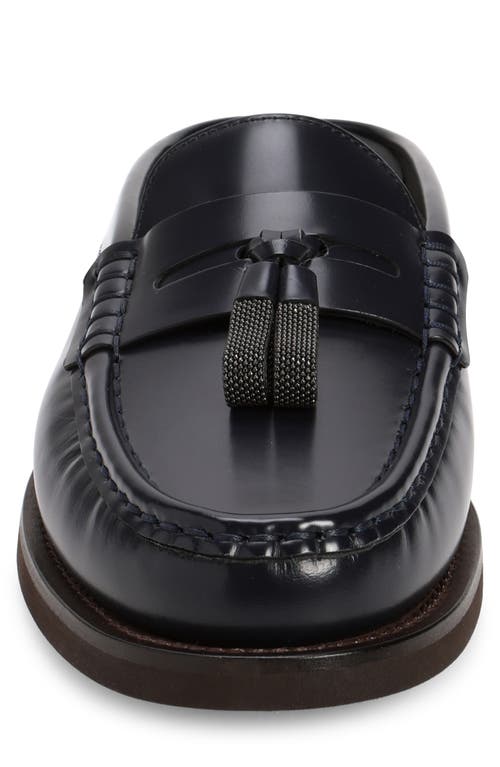 Brunello Cucinelli Tassel Loafer Mule In Night Sky