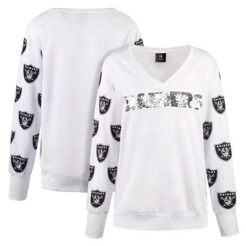 Las Vegas Raiders Cuce Women's Crystal Logo Cropped Pullover