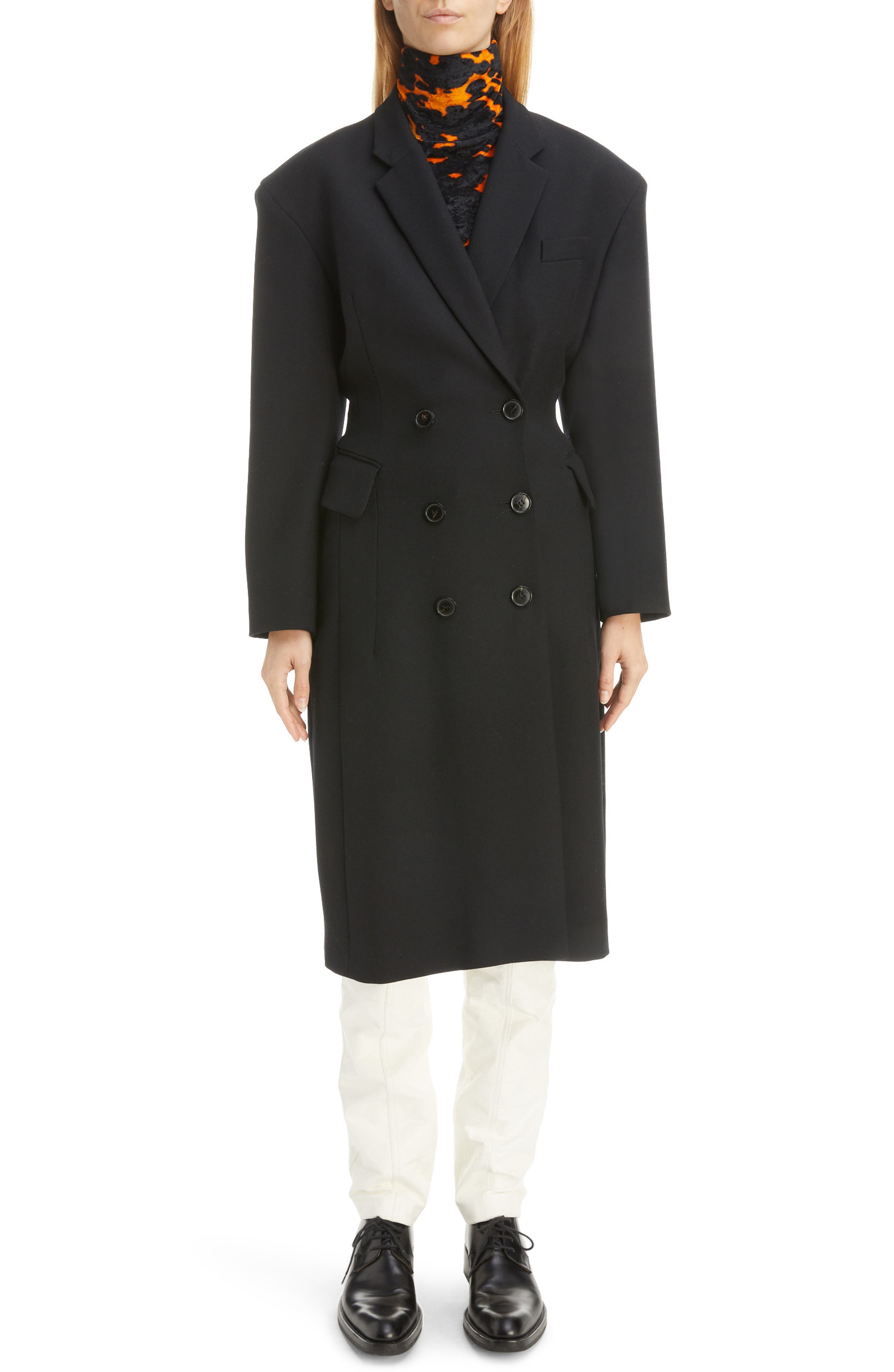 Womens Coats Dries Van Noten Coats Dries Van Noten Checked Wool Coat in Grey 