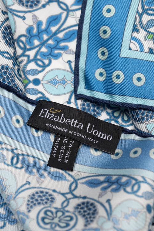 Shop Elizabetta Barbaresco - Hand Rolled Silk Neckerchief In Blue