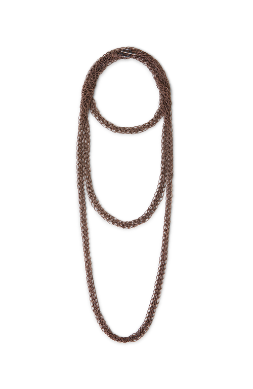 Shop Brunello Cucinelli Precious Loops Necklace In Bronze