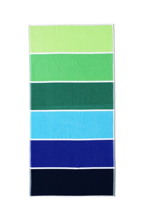 Shop Lands' End Kids Cabana Stripe Beach Towel In Lime Jade Multi Stripe