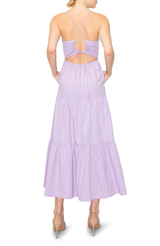 Shop Melloday Tiered Fit & Flare Maxi Dress In Lilac