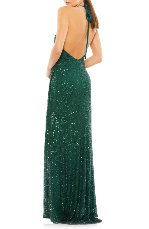 IEENA FOR MAC DUGGAL IEENA FOR MAC DUGGAL SEQUIN HALTER GOWN 