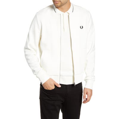 Fred Perry Fleece Track Jacket, Ivory