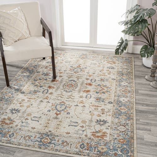 Shop Jonathan Y Hiero Persian Border Low-pile Machine-washable Area Rug In Cream/terra