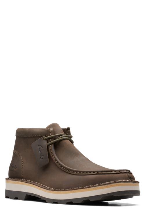 Clarks(r) Corston Wally Waterproof Boot in Olive Leather