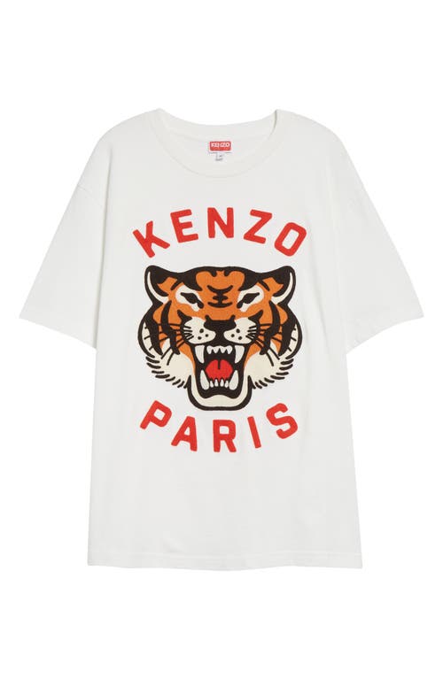 Shop Kenzo Lucky Tiger Oversize Graphic T-shirt In Off White