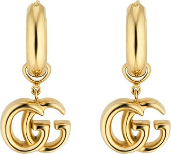 Gucci GG Running Drop Earrings in Yellow Gold
