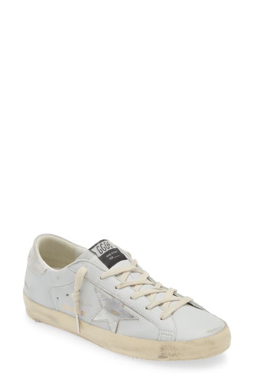 Shop Golden Goose Super-star Low Top Sneaker In Grey/silver