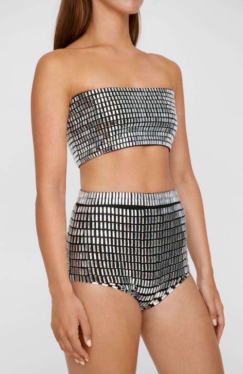 Shop Nasty Gal Rhinestone Embellished Bandeau Top In Silver