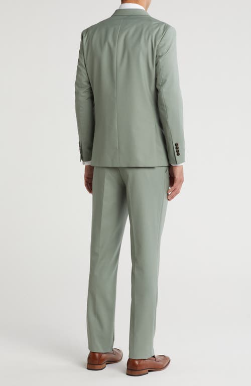 Gino Vitale Slim Fit Solid Double Breasted Suit In Sage