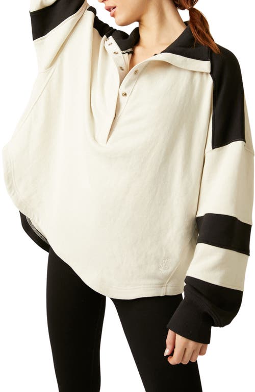 FP Movement by Free People Warm Colorblock Cotton Blend Pullover in Ivory Combo at Nordstrom, Size Medium