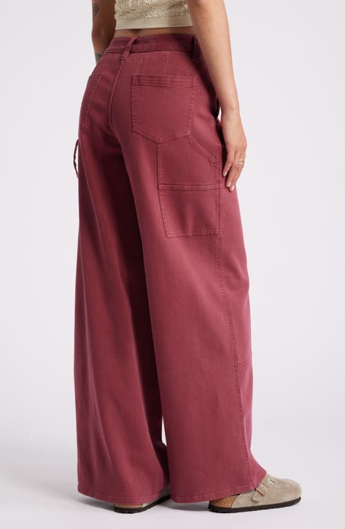 Shop Bp. Mid Rise Wide Leg Twill Carpenter Pants In Red Grape