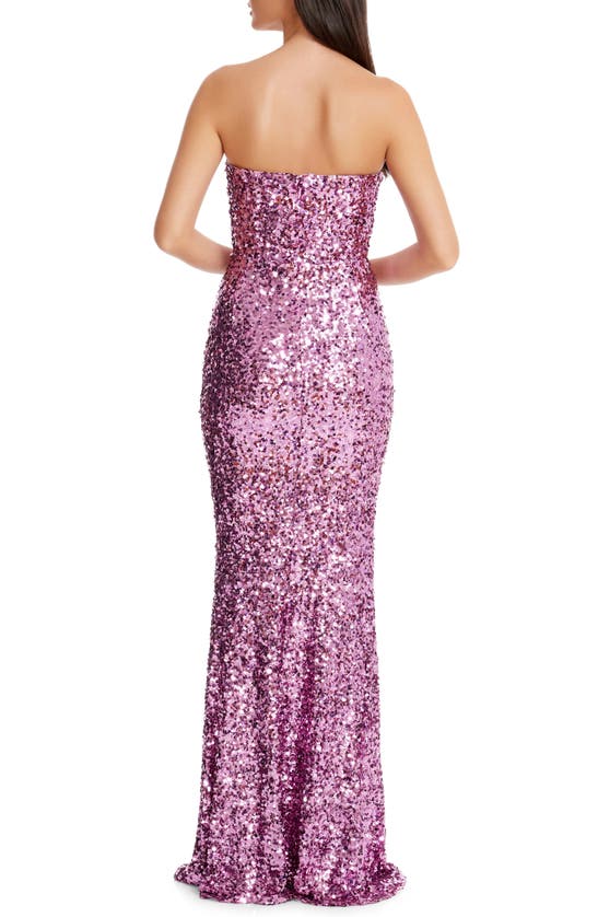 Dress The Population Fernanda Sequin Strapless Mermaid Gown In Blush Multi