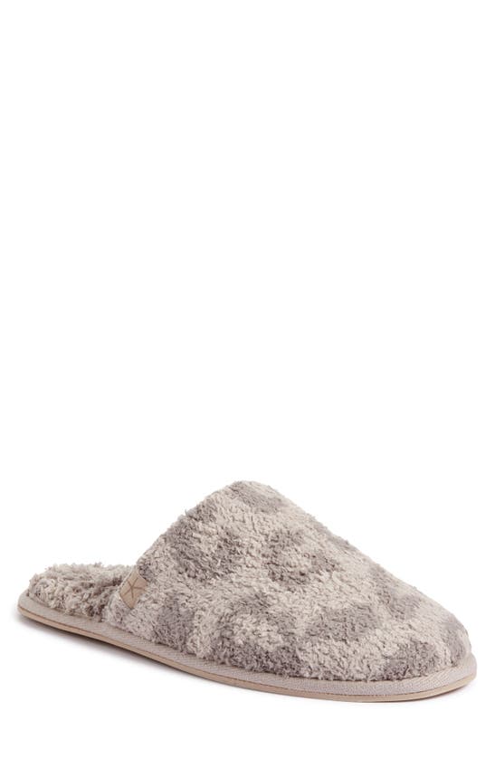 Barefoot Dreams Cozychic Leopard-print Slippers In Linen/warm Gray