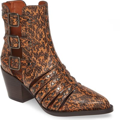 Coach Phoebe Studded Open Bootie- Brown