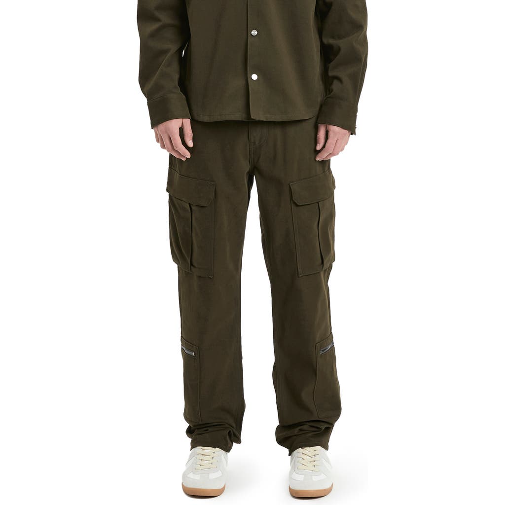 Vayder Baggy Stretch Cotton Cargo Pants In Green