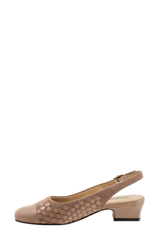 Trotters Dea Woven Slingback Pump In Taupe Suede