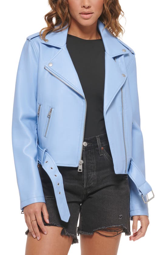 Levi's® Faux Leather Fashion Belted Moto Jacket In Hydrangea