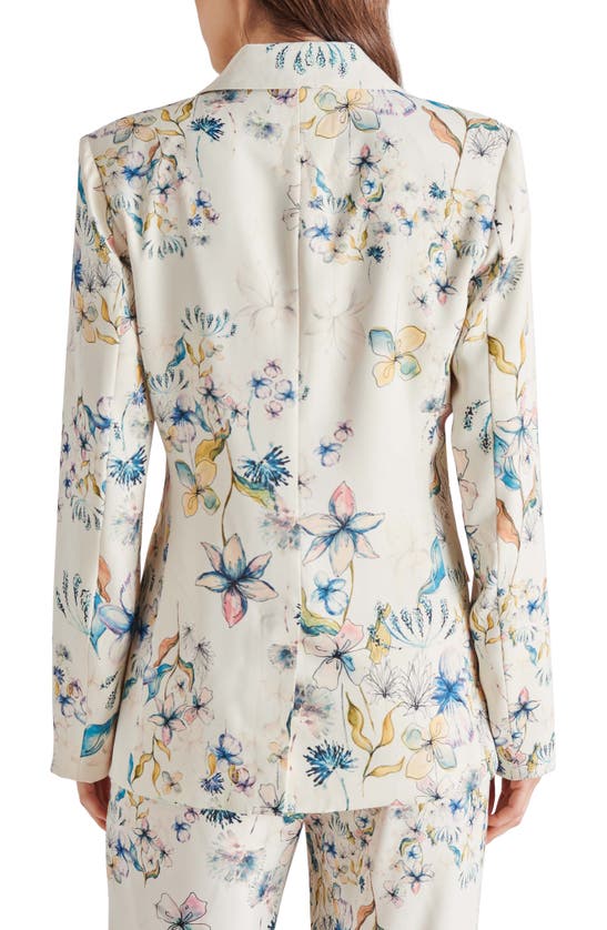 Shop Steve Madden Destiny Floral Print Blazer In Cream