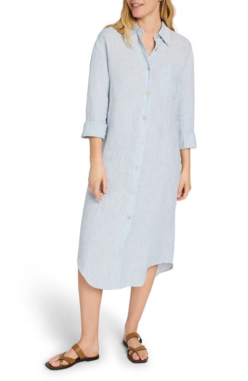 Laguna Linen Maxi Shirtdress in Ocean View