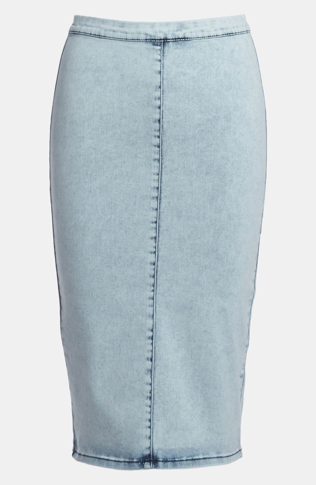 acid wash pencil skirt